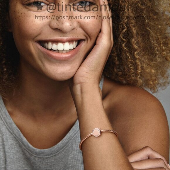 Pandora Engravable Sparkling Button Charm - Picture 6 of 6